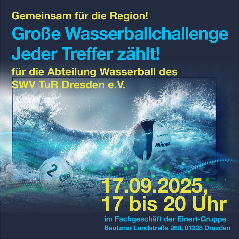 Wasserballchallenge mit Wasserballer und TV Gerät